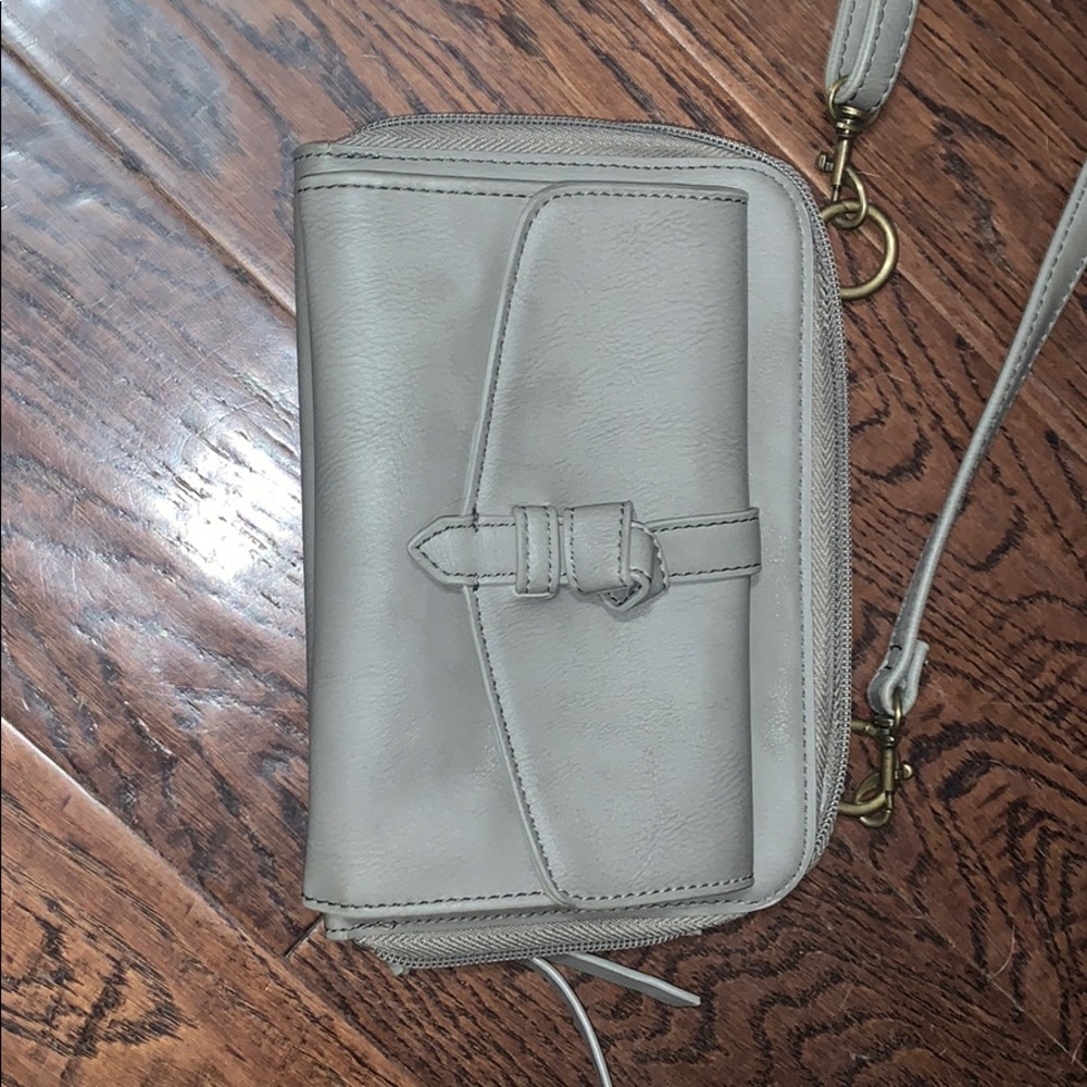 small gray purse